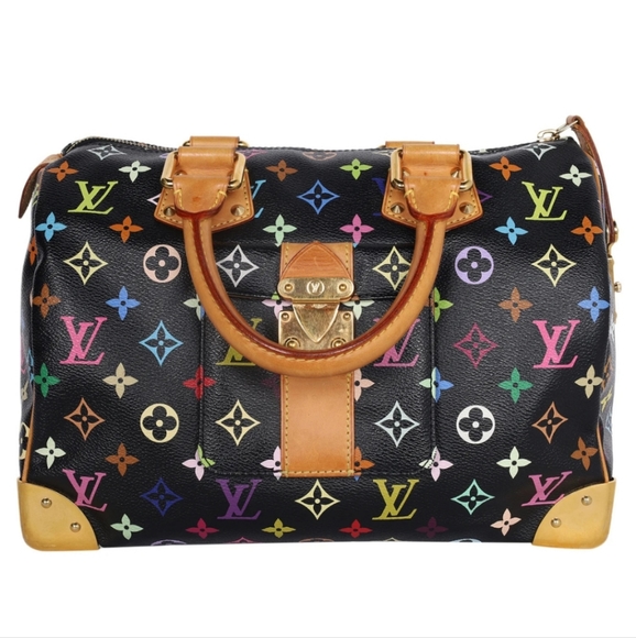Black Louis Vuitton Monogram Multicolore Speedy 30 Boston Bag - Picture 2 of 8